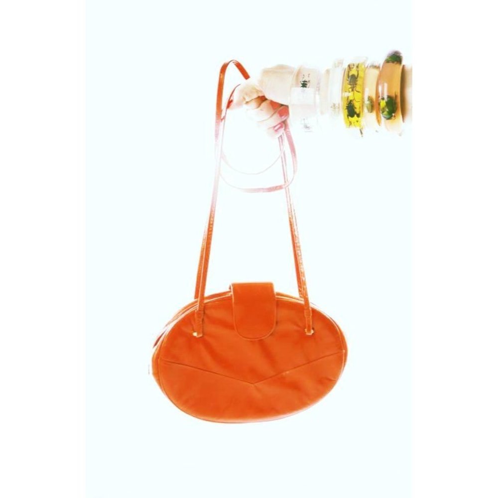 Vintage Allure Leather Bag Red Orange Crossbody Handbag